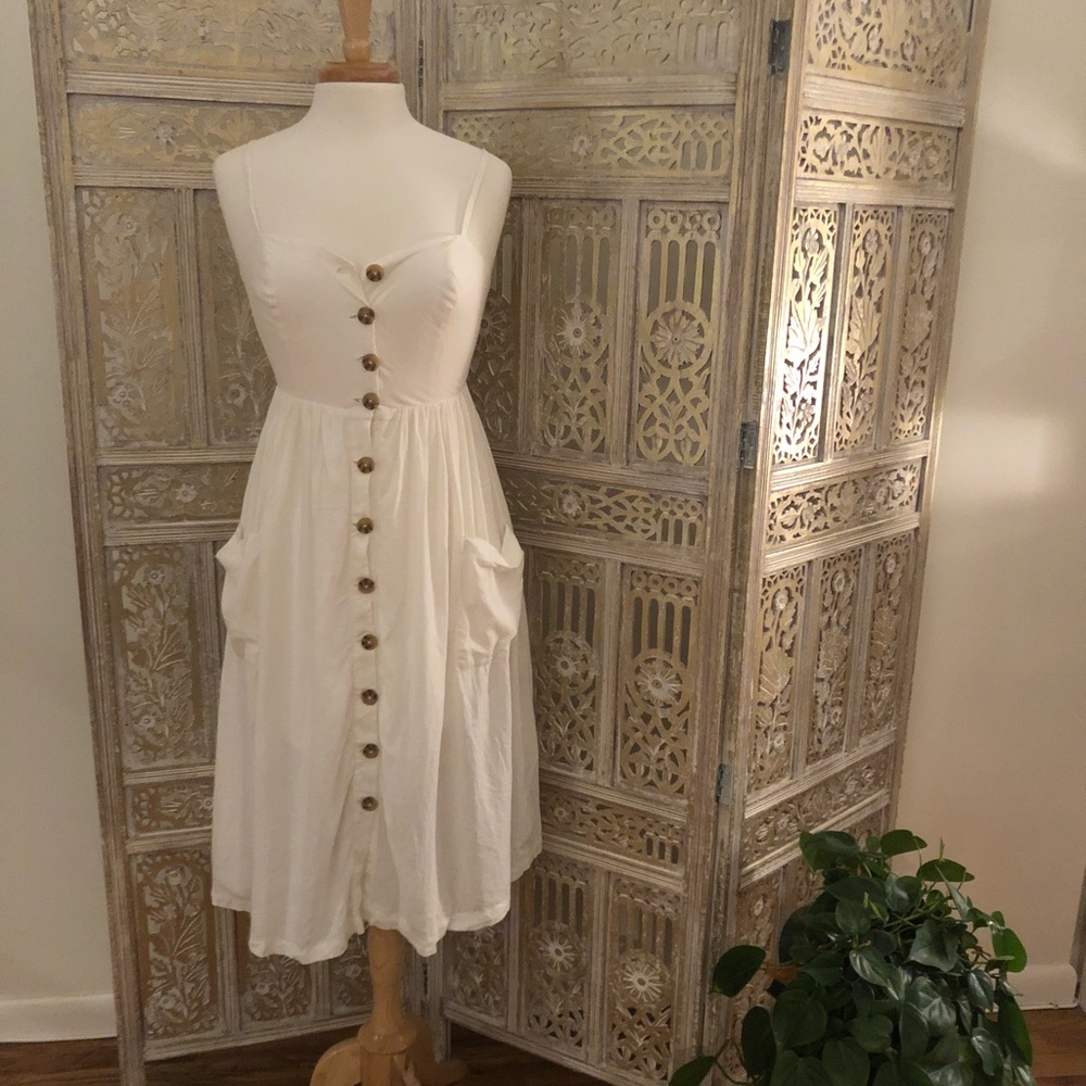 White Button Dress